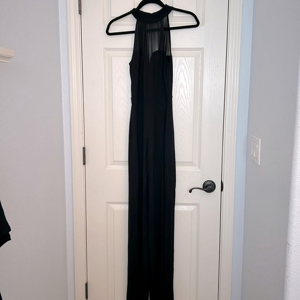 Sparkle and fade sleeveless high neck jumpsuit